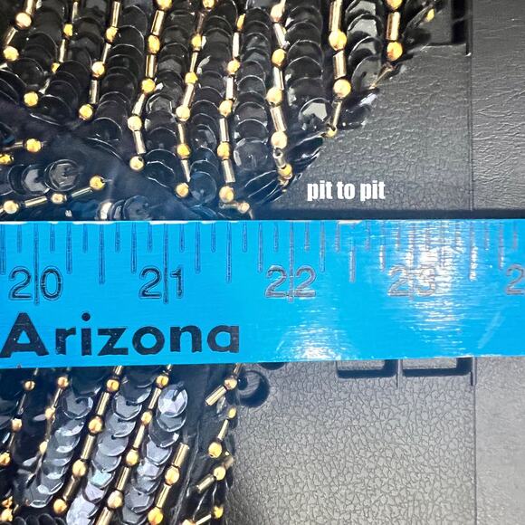 Royal Feelings Vintage Black Gold Beaded‎ Sequins Women 1X Gatsby Evening Wear - Picture 6 of 8